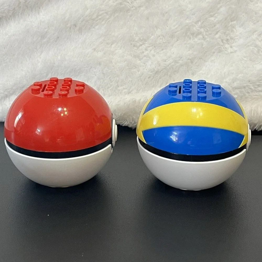 Pokemon Ball MEGA Bloks Construx Yamper Balbasaur Figures Lot Of 2 Blue Red